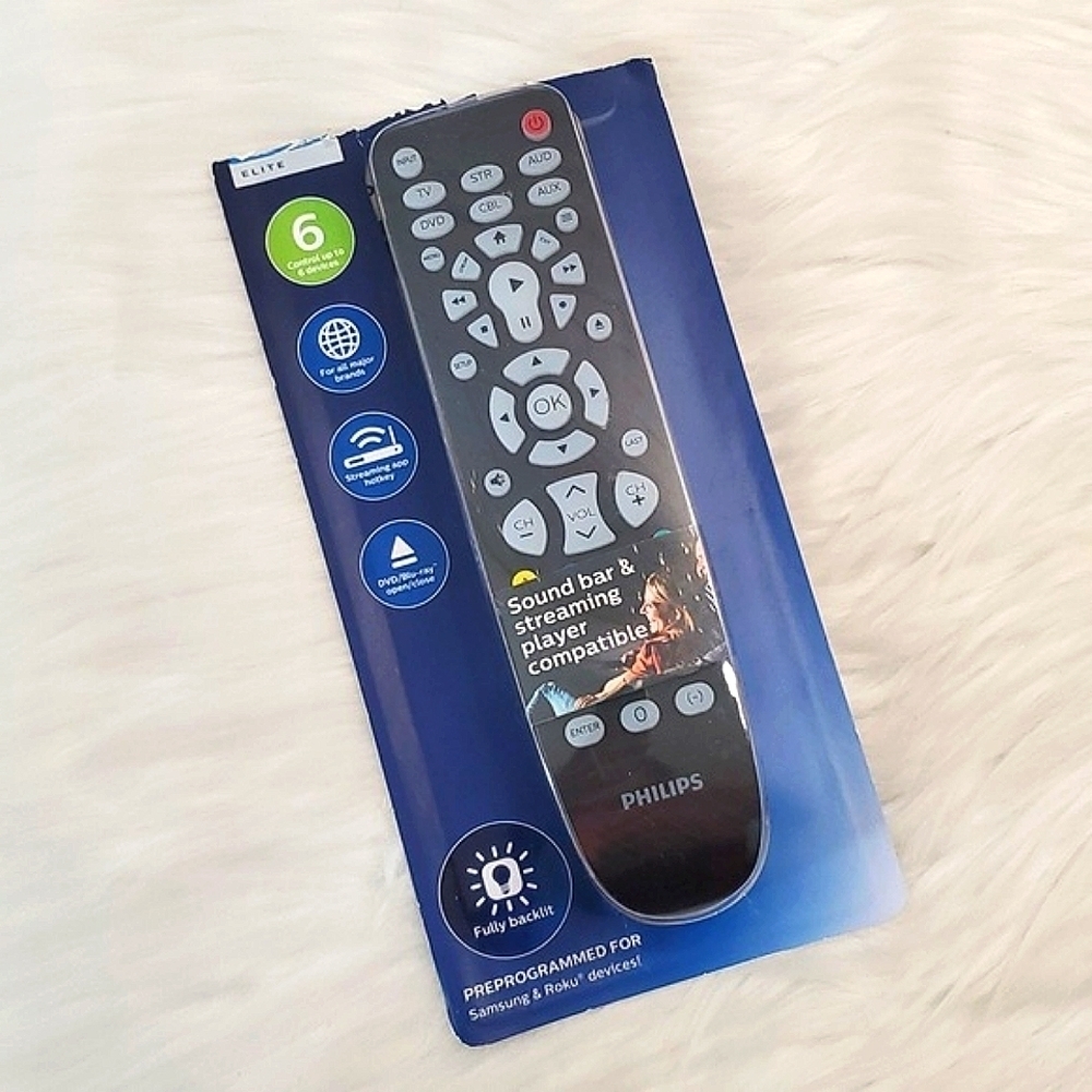 🆕️NWT Philips Elite Universal Remote Control/ Controls up to 6 Devices Backlit